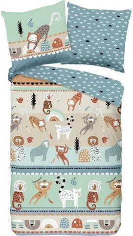 good morning Kinderovertrekset Play met dierenprint(2 delig )