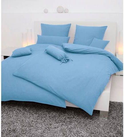 Janine Dekbedovertrek ca. 155x200 cm/sloop ca. 80x80 cm blauw