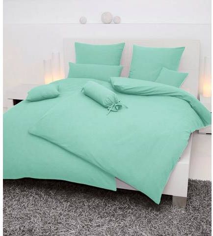 Janine Dekbedovertrek ca. 135x200 cm/sloop ca. 80x80 cm groen