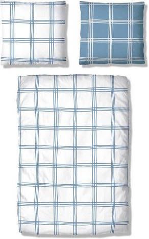 my home Tweezijdig te gebruiken overtrekset Geruit Linonkwaliteit, ruit design(2 delig )