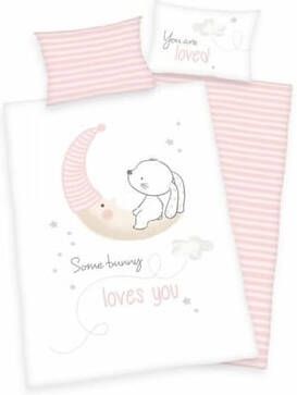 Baby Best Baby overtrekset Little Bunny met haasjes motief en liefderijk opschrift