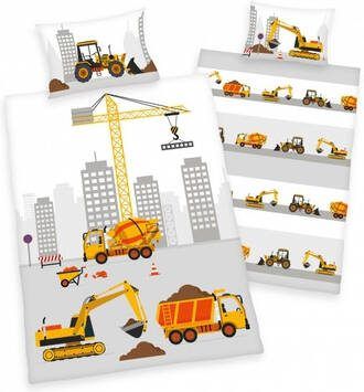 Baby Best Baby overtrekset Bouwplaats met schattig wegwerkzaamheden motief
