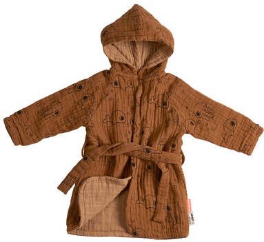 Done by Deer Badjas met capuchon en print