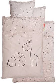 Done by Deer katoenen ledikant dekbedovertrek roze(dekbedovertrek 100x135 cm )