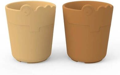 Done by Deer ™ Drinkbeker Kiddish 2 Pack Croco Mosterdgeel