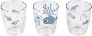 Done by Deer Baby Accessoires Yummy mini glass 3 pcs Sea friends Blauw