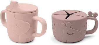 Done by Deer ™ Snack & Drink Beker Peekaboo Set Hert friends Roze