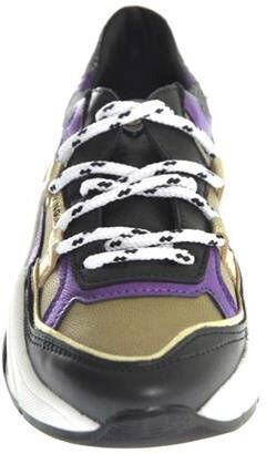 Vingino Joy leren sneakers zwart/paars/goud
