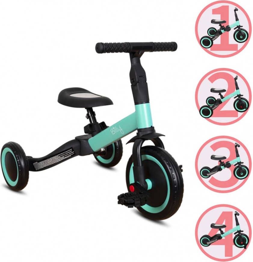 vidaXL Billy Loopfiets 4 in 1 Fresa Turquoise