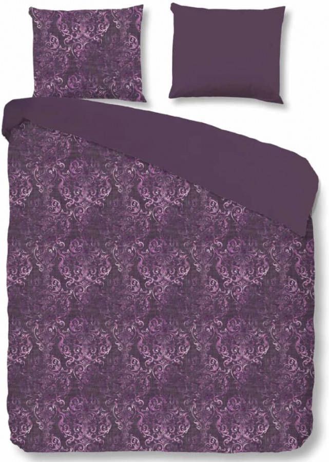 Descanso Olaf dekbedovertrek 100% katoen-satijn 2-persoons (200x200/220 cm + 2 slopen) 2 stuks (60x70 cm) Paars