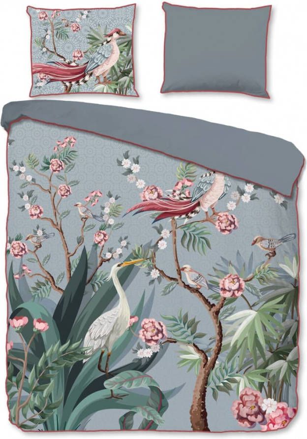 Descanso dekbedovertrek Sarenza grijs 140x200/220 cm Leen Bakker