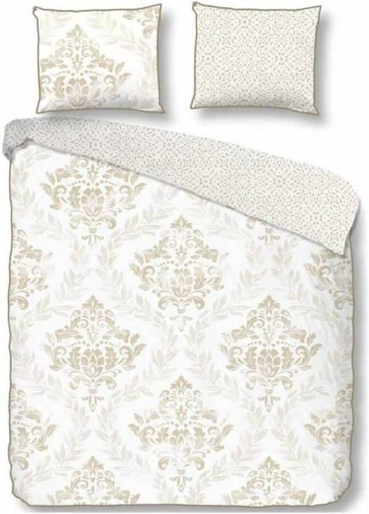 Descanso Lynn Dekbedovertrek 100% Katoen satijn 1 persoons(140x200/220 Cm + 1 Sloop) 1 Stuk(60x70 Cm) Zand