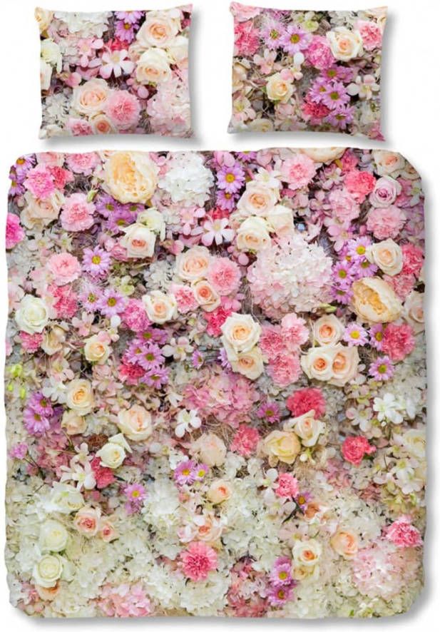 Good Morning dekbedovertrek Flower Explosion roze 140x200/220 cm Leen Bakker