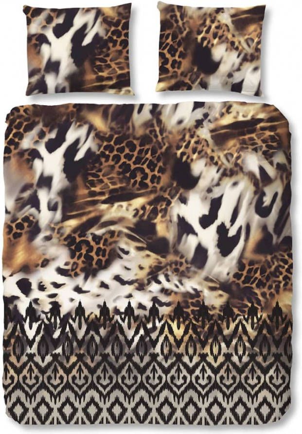 Good Morning dekbedovertrek Craziness bruin 200x200/220 cm Leen Bakker