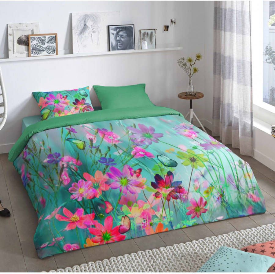 good morning Tweezijdig te gebruiken overtrekset Belle in renforcékwaliteit, 100% katoen, citaat, opschrift, dekbedovertrek in 135x200 cm en 155x220 cm, 200x200 cm, bed en kussensloop met ritssluiting, gebloemd bloemen en stippendessin, winter en zomerbeddengoed, kinder en tienerbeddengoed 100% katoen(2 delig )