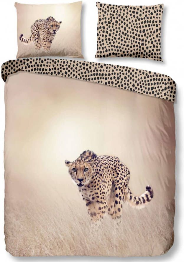 Good Morning Cheetah Dekbedovertrek 1 persoons(140x200/220 Cm + 1 Sloop) Katoen Zand