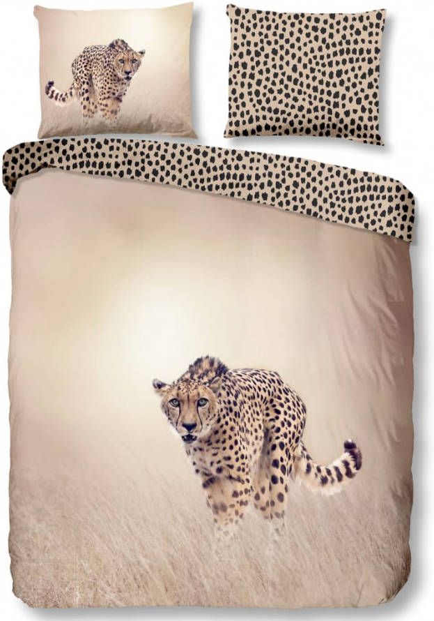 Good Morning Cheetah Dekbedovertrek Lits jumeaux(240x200/220 Cm + 2 Slopen) Katoen Zand