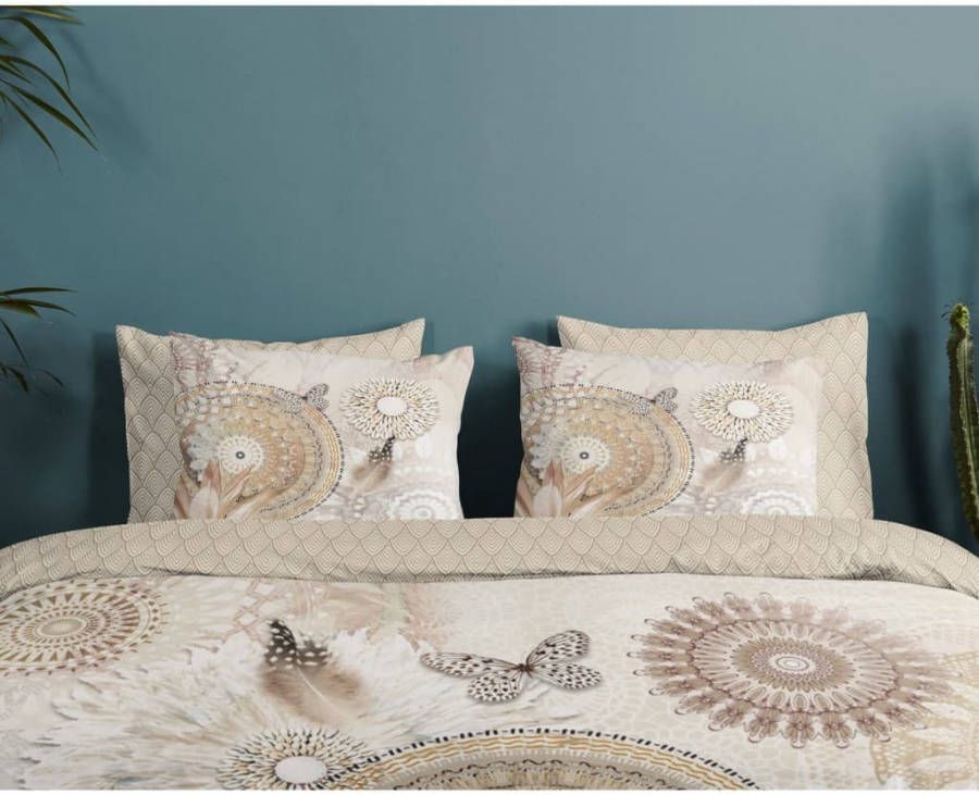 HIP Collection Kaskae Flanel Dekbedovertrek 2 persoons(200x200/220 Cm + 2 Slopen) Flanel Sand