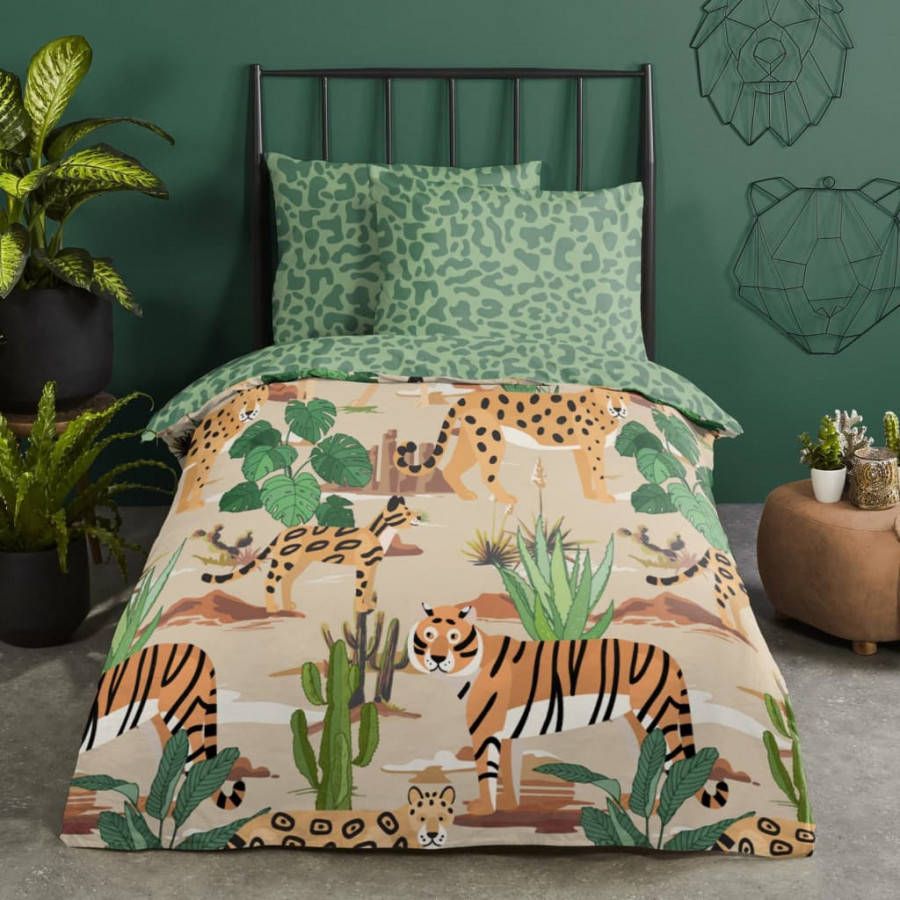 Good Morning Felines Dekbedovertrek Katoen Ledikant(100x135 Cm + 1 Sloop) Sand