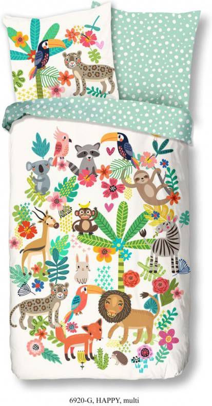 Good Morning Dekbedovertrek Jungle Junior 135 X 200 Katoen Groen