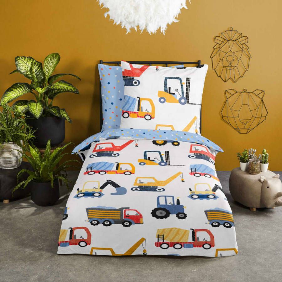 good morning Kinderovertrekset Machines 100% katoen(2 delig )