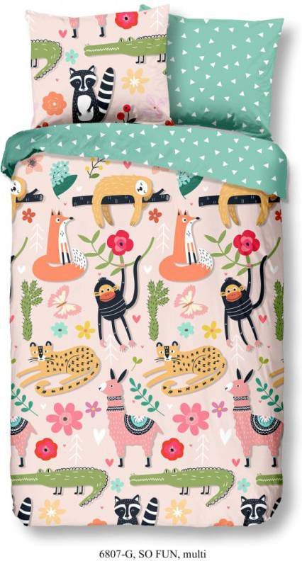 Good Morning So Fun Dekbedovertrek Katoen 1 persoons(140x200/220 Cm + 1 Sloop) Multi