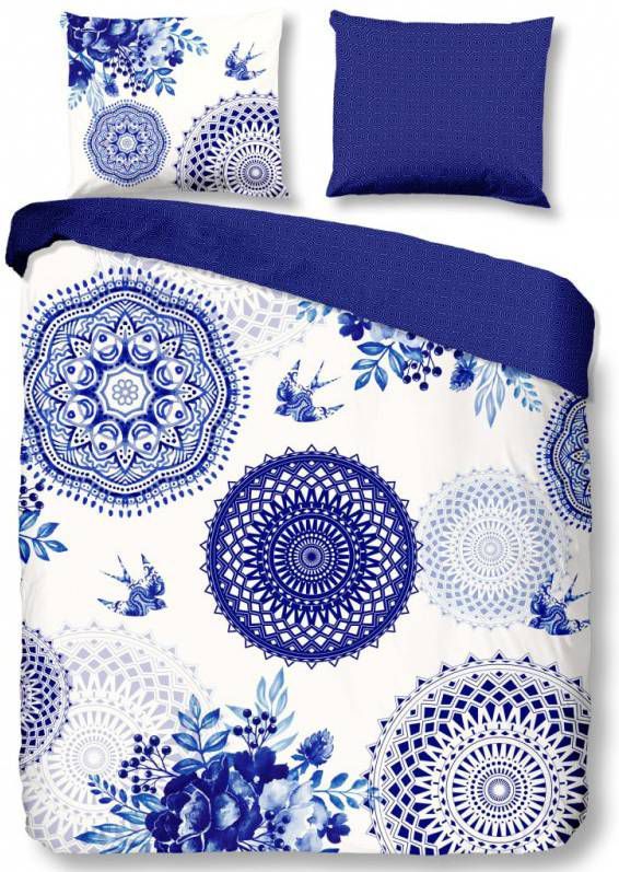 Hip dekbedovertrek Grande blauw 200 x200/220 cm Leen Bakker