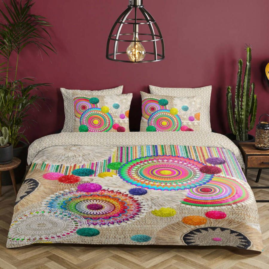 HIP Collection Inessa Dekbedovertrek 2 persoons(200x200/220 Cm + 2 Slopen) Katoen Satijn Multi