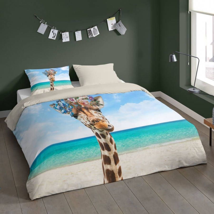 Pure Cool Giraffe Dekbedovertrek 2 persoons(200x200/220 Cm + 2 Slopen) Microvezel Multi