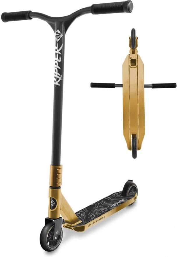 Street Surfing Stuntstep Ripper goudkleurig en zwart