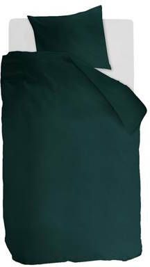 Ambiante Cotton Uni Dekbedovertrek 1 persoons(140x200/220 Cm + 1 Sloop) Katoen Dark Green