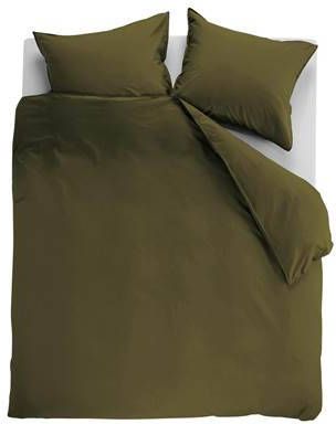 Ambiante Cotton Uni Dekbedovertrek Lits jumeaux(240x200/220 Cm + 2 Slopen) Katoen Olive Green