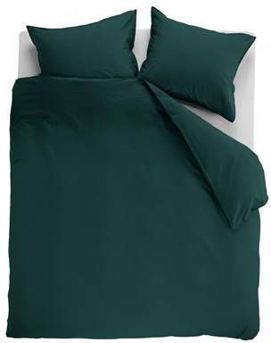 Ambiante Cotton Uni Dekbedovertrek Lits jumeaux(240x200/220 Cm + 2 Slopen) Katoen Dark Green