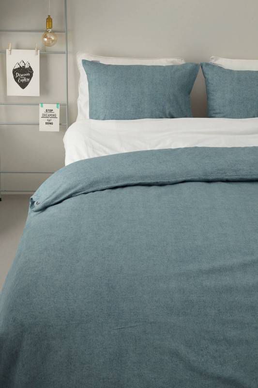 Beddinghouse Frost Flanel Dekbedovertrek Lits jumeaux(240x200/220 Cm + 2 Slopen) Flanel Blue