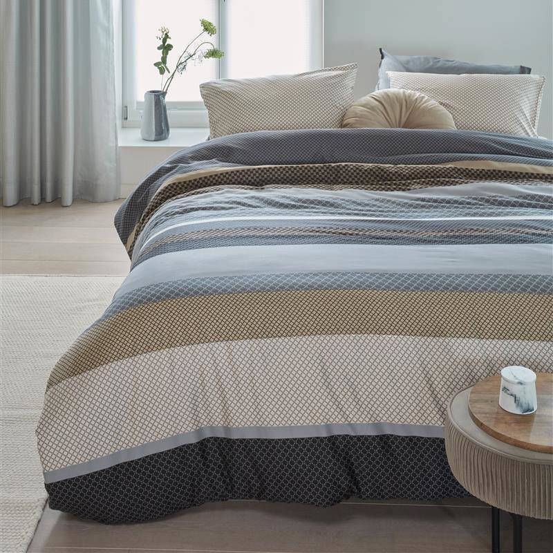 Beddinghouse Audrey Dekbedovertrek 2 persoons(200x200/220 Cm + 2 Slopen) Flanel Grijs