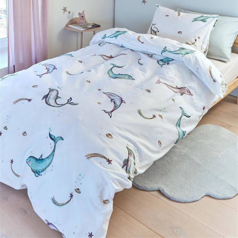 Beddinghouse Kids Magical Dolphi Dekbedovertrek Katoen Ledikant(100x135 Cm + 1 Sloop) Multi