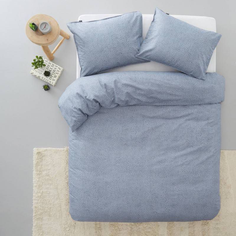 Damai Forest Dekbedovertrek 100% Katoen 1 persoons(140x200/220 Cm + 1 Sloop) 1 Stuk(60x70 Cm) Blauw