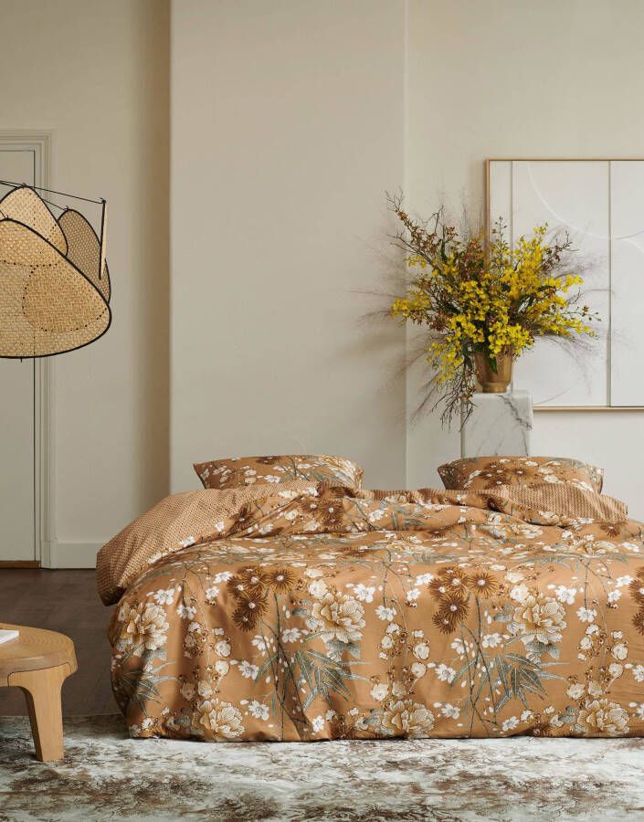 Essenza Charlize Dekbedovertrek Lits jumeaux(240x200/220 Cm + 2 Slopen) Katoen Satijn Cashew