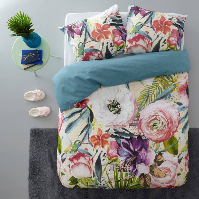 Good Morning Tropical Dekbedovertrek 100% Katoen 2 persoons(200x200/220 Cm + 2 Slopen) 2 Stuks(60x70 Cm) Multi