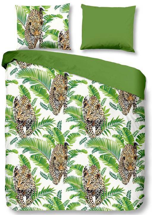 Good Morning Jungle Dekbedovertrek 2 persoons(200x200/220 Cm + 2 Slopen) Katoen Groen