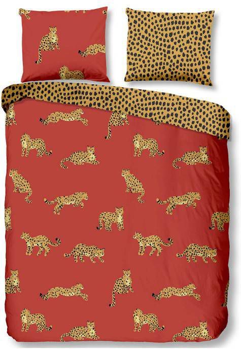 Good Morning Leopards Dekbedovertrek Lits jumeaux(240x200/220 Cm + 2 Slopen) Katoen Terra