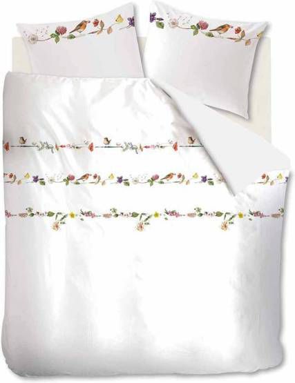 Marjolein Bastin Flanel Dekbedovertrek Flowery Wit Lits jumeaux 240x200/220 Cm