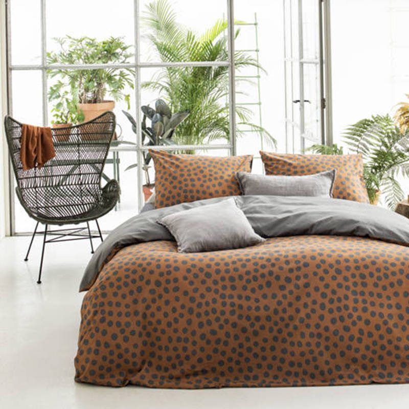 Walra Spots & Dots Dekbedovertrek 1-persoons (140x200/220 Cm + 1 Sloop) Katoen Cognac