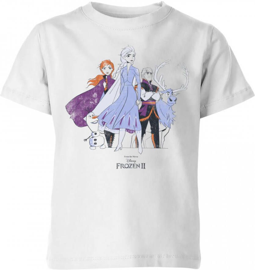 Disney Frozen 2 Group Shot kinder t shirt Wit 146/152(11 12 jaar )
