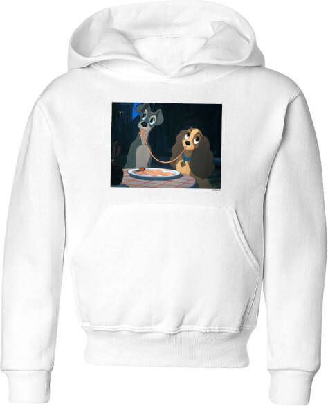 Disney Lady en de Vagebond Spaghetti Scene kinder hoodie Wit 146/152(11 12 jaar) Wit