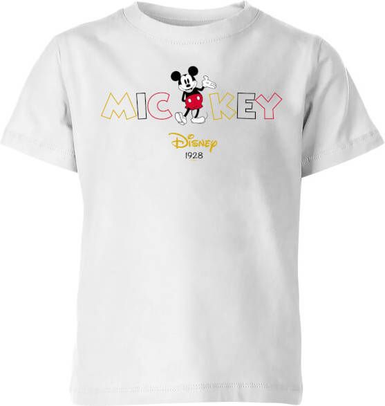 Disney Mickey Mouse Wording kinder t shirt Wit 146/152(11 12 jaar )