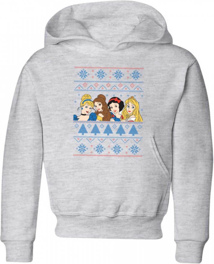 Disney Prinsessen Faces kinder kerst hoodie Grijs 146/152(11 12 jaar )